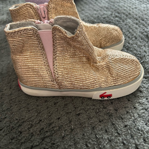 See Kai Run Gold and Pink Kids Boots - Picture 1 of 5